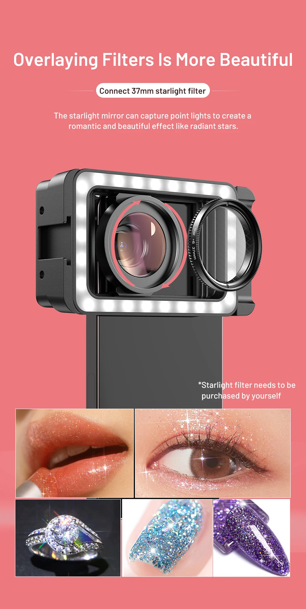 APEXEL New Upgraded HD 15x Super Macro Lens With LED Fill Light Universal Clamp Micro Lenses for iPhone Samsung All Smartphones