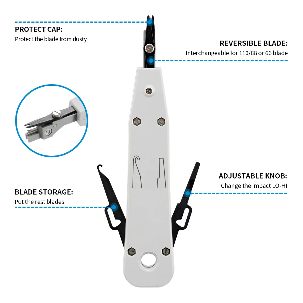 110/88/66 Punch Down Tool Multifunction Krone Type IDC/Network Wire Cat5 & Telephone Insertion Impact Terminal Tools