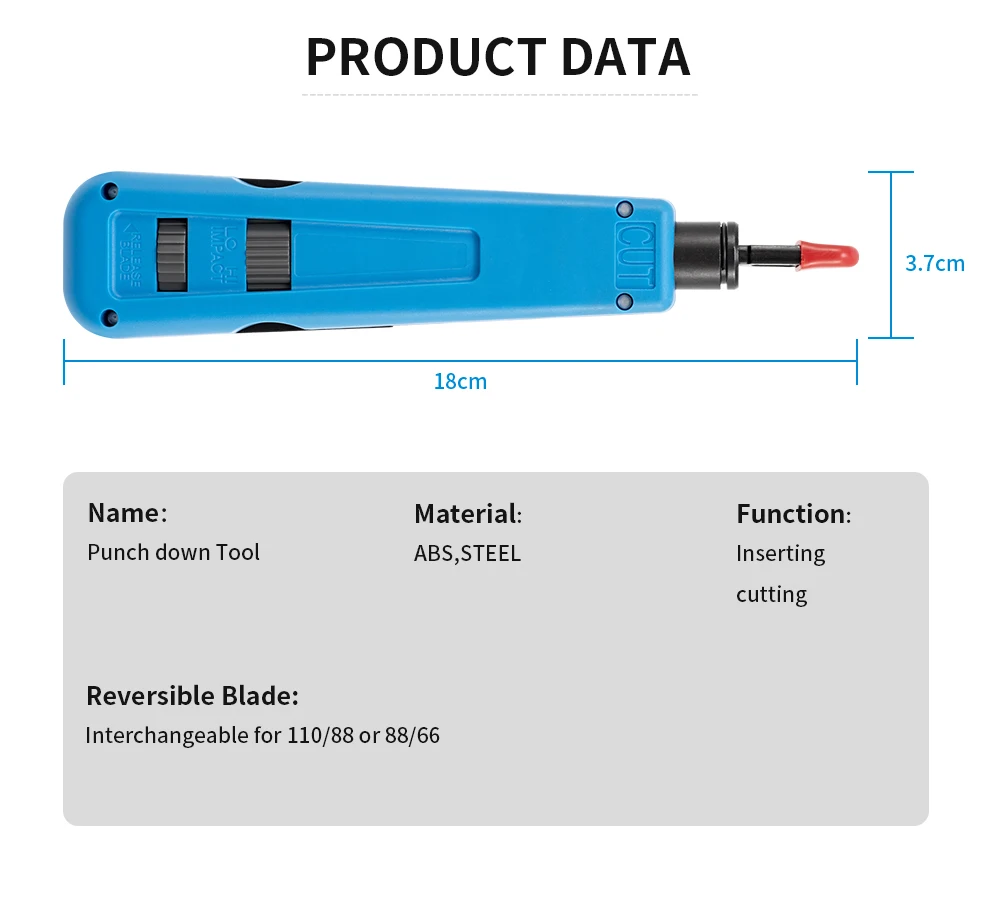110/88/66 Punch Down Tool Multifunction Krone Type IDC/Network Wire Cat5 & Telephone Insertion Impact Terminal Tools
