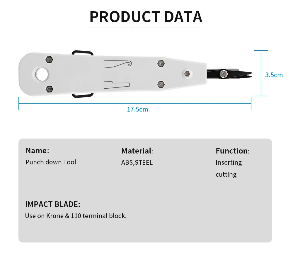 110/88/66 Punch Down Tool Multifunction Krone Type IDC/Network Wire Cat5 & Telephone Insertion Impact Terminal Tools