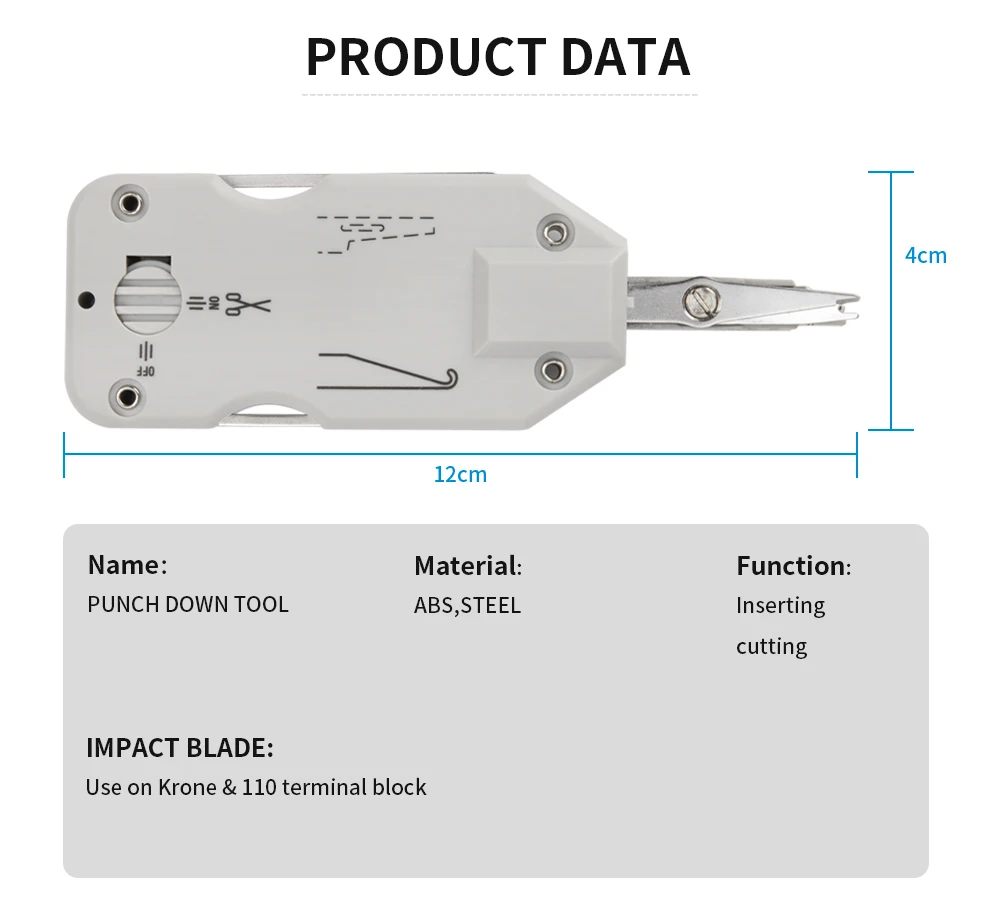 110/88/66 Punch Down Tool Multifunction Krone Type IDC/Network Wire Cat5 & Telephone Insertion Impact Terminal Tools