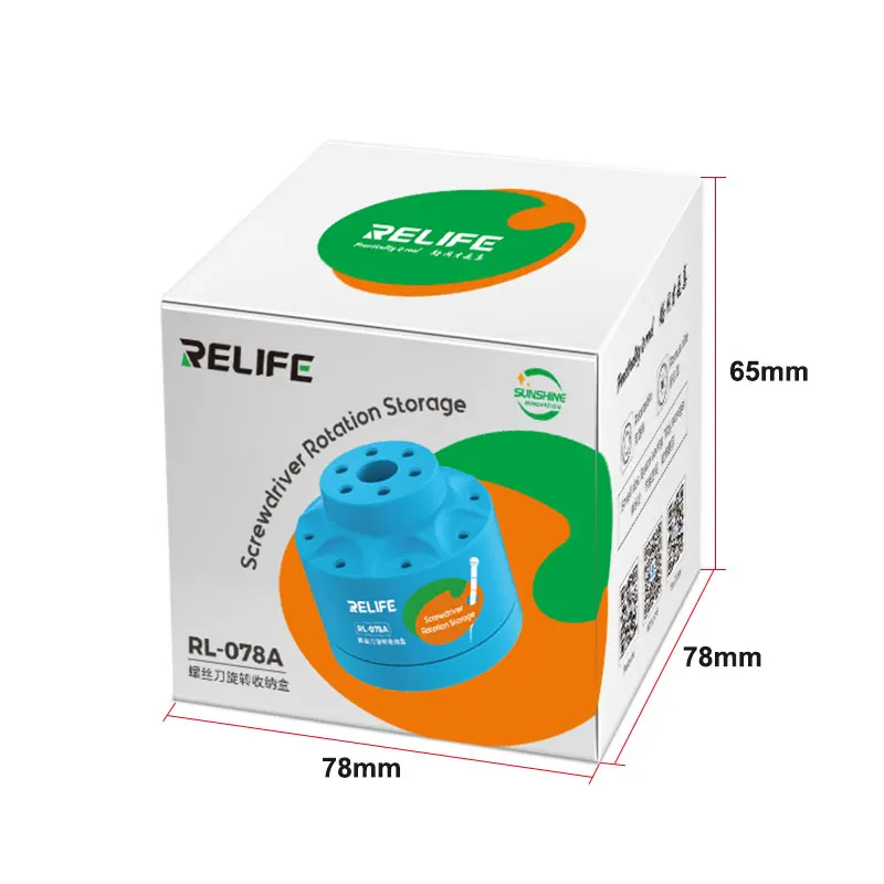 RELIFE RL-078A Multi-function Screwdriver Storage Holder Rotating Box 360° Rotate With Card slot and Non-Slip Base Storage Box