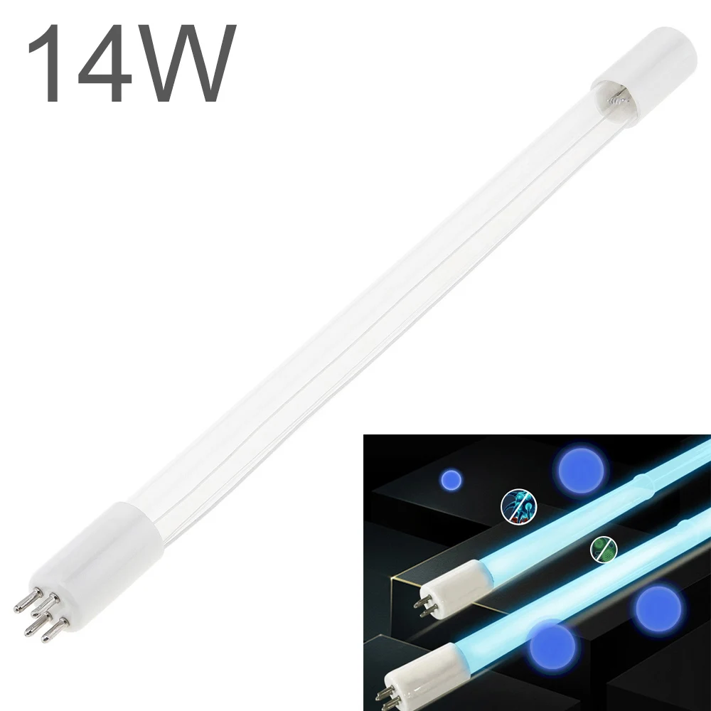 G10q 8W 10W 15W 17W UV Sterilizer Lamp Light Ultraviolet Filter with Straight Pipe and Single Ended 4 Needle for Air Equipment