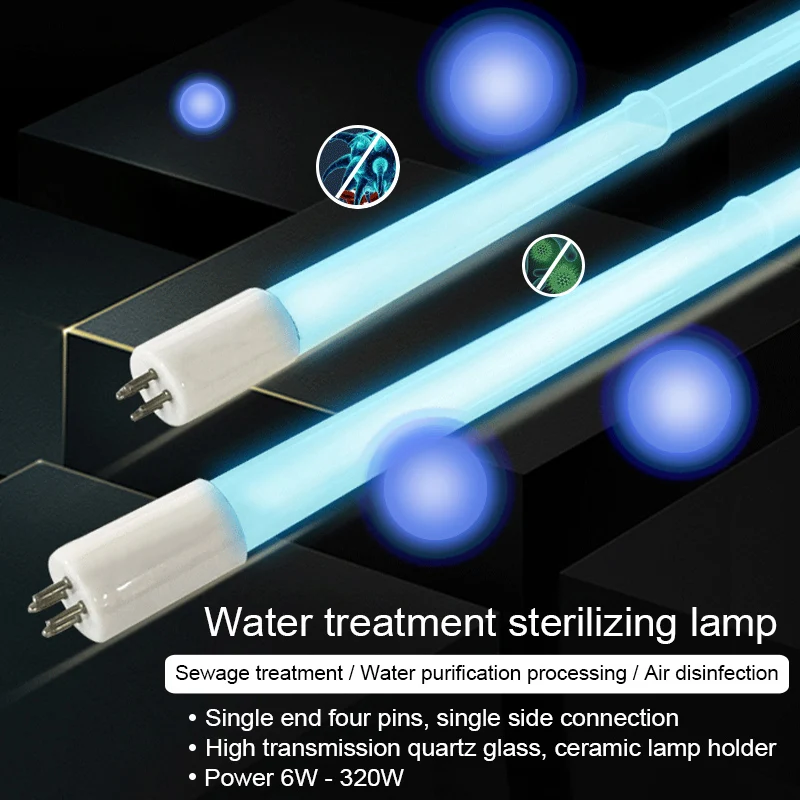 G10q 8W 10W 15W 17W UV Sterilizer Lamp Light Ultraviolet Filter with Straight Pipe and Single Ended 4 Needle for Air Equipment