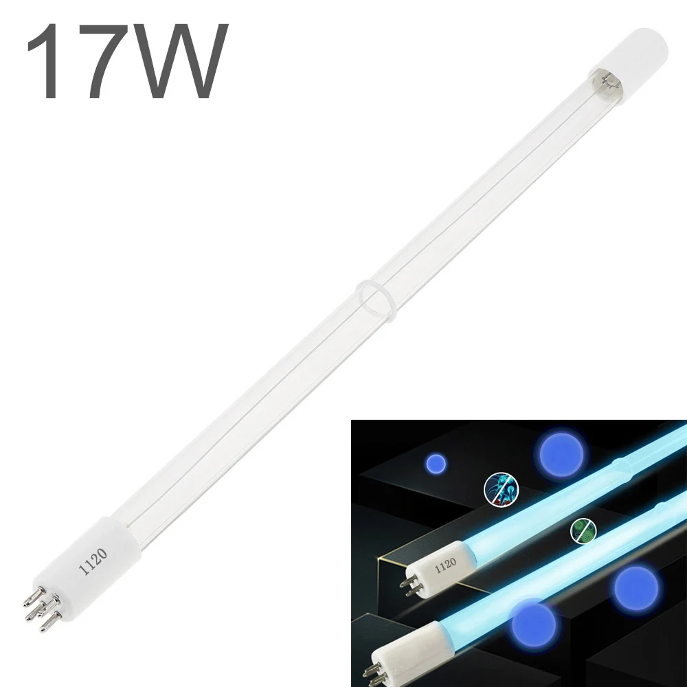 G10q 8W 10W 15W 17W UV Sterilizer Lamp Light Ultraviolet Filter with Straight Pipe and Single Ended 4 Needle for Air Equipment