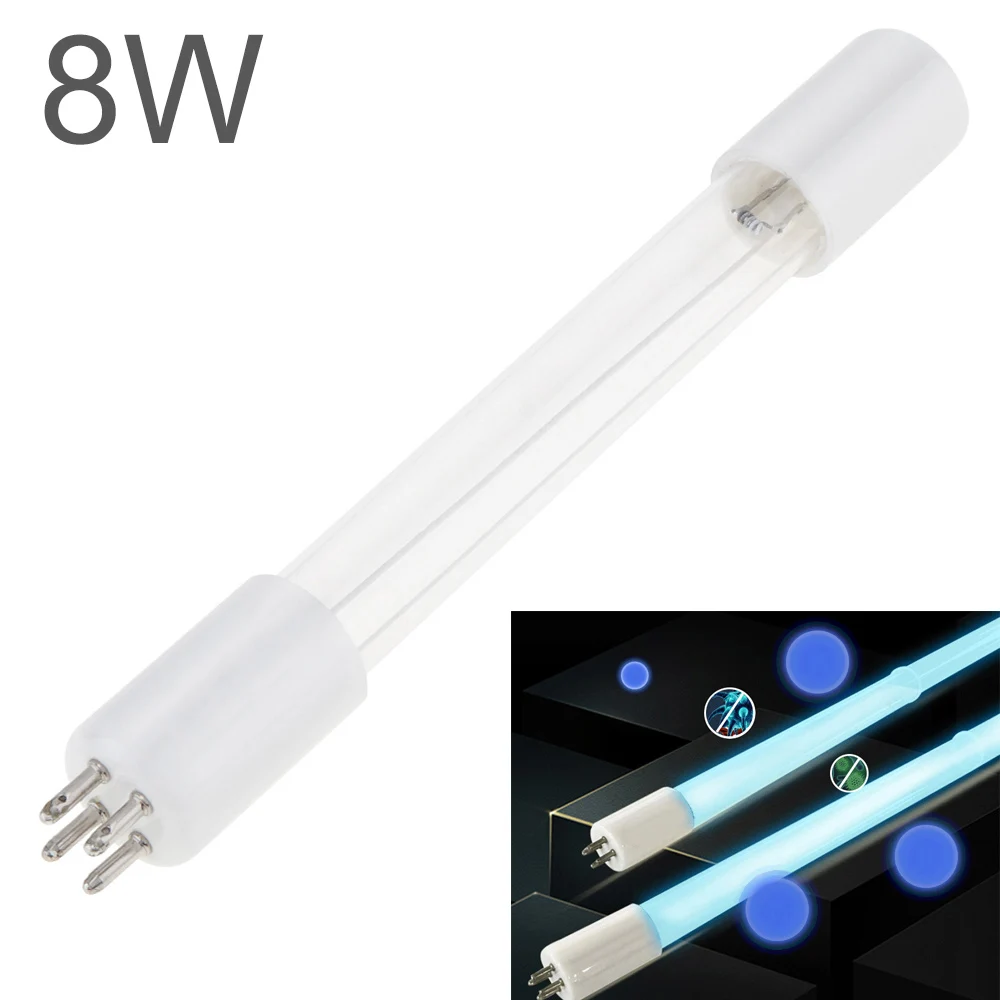 G10q 8W 10W 15W 17W UV Sterilizer Lamp Light Ultraviolet Filter with Straight Pipe and Single Ended 4 Needle for Air Equipment