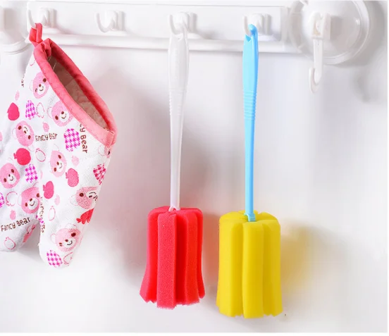 2 Pcs Kitchen Cleaning Tool Sponge Brush for Wineglass Bottle Coffe Tea Glass Cup Color Random Cleaning Products