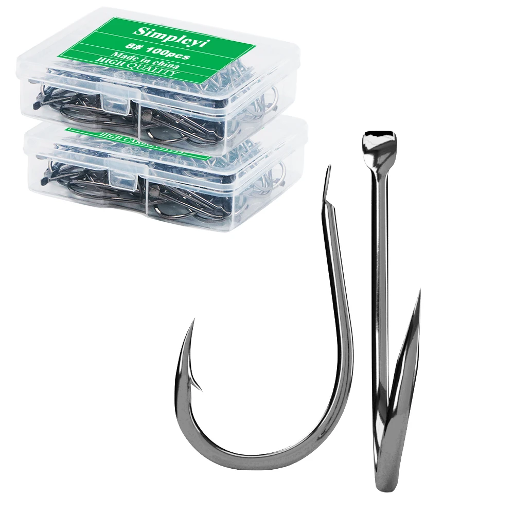 100pcs/1box Fishing Hooks Set High Carbon Steel Single Fishhook Fly Fishing Jip Barbed Carp Hooks Sea Tackle Accessories Tool
