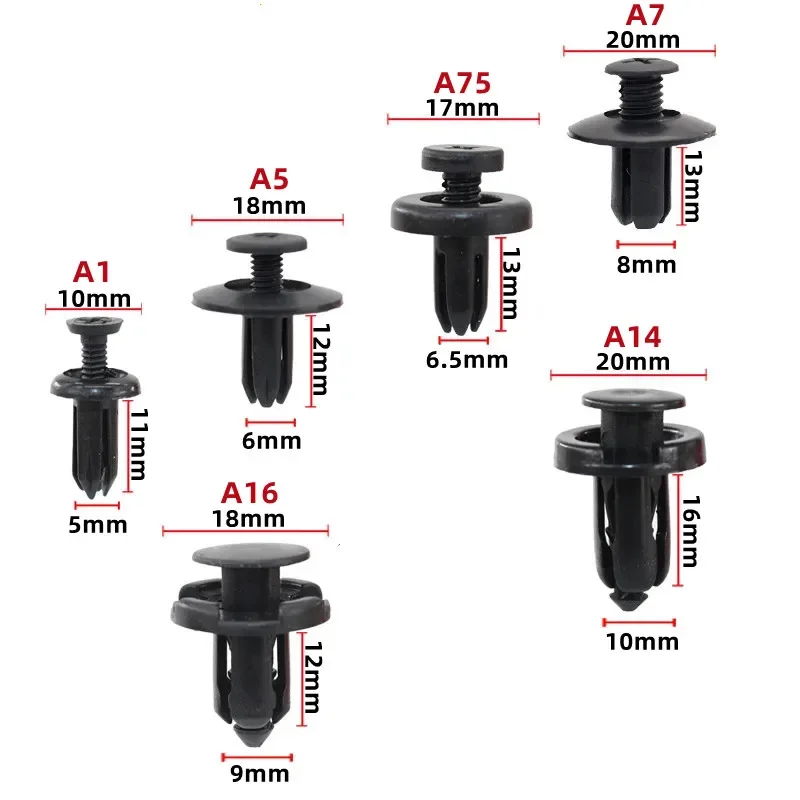 60Pcs 5mm 6mm 7mm 8mm 9mm 10mm Hole Car Bumper Rivet Fastener Auto Fender Trim Panel Screw Clips For Honda Nissan Toyota Hyundai