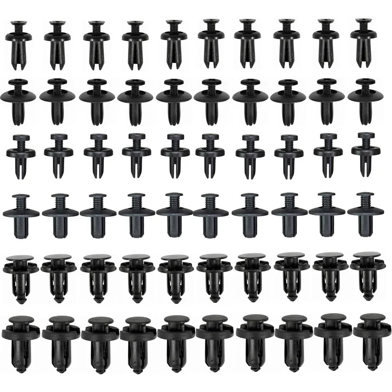 60Pcs 5mm 6mm 7mm 8mm 9mm 10mm Hole Car Bumper Rivet Fastener Auto Fender Trim Panel Screw Clips For Honda Nissan Toyota Hyundai
