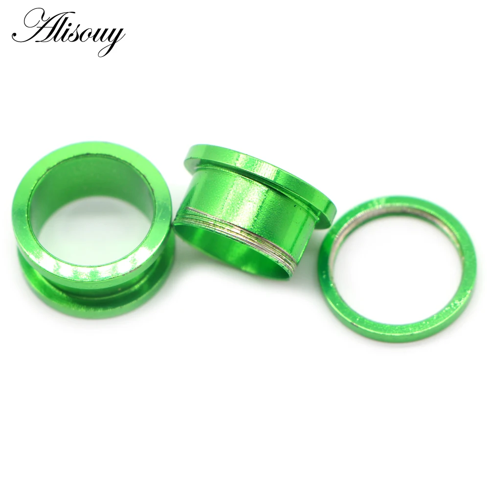 Alisouy 2pcs 1.2-30mm Stainless Steel Ear Tunnels Plugs Black Gold Color Expander Stretcher Ear Gauges Piercing Body Jewelry