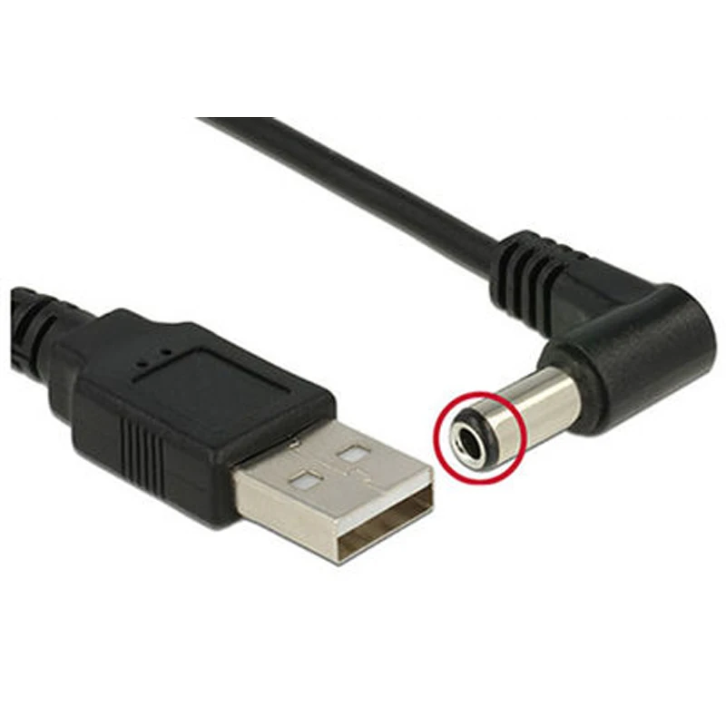 Black 90 Angle PC USB Male to 5V DC 3.5*1.35mm Connector Extension Power Cable Cord Adapter 5.5*2.1mm to USB Date Line 2.5*0.7mm