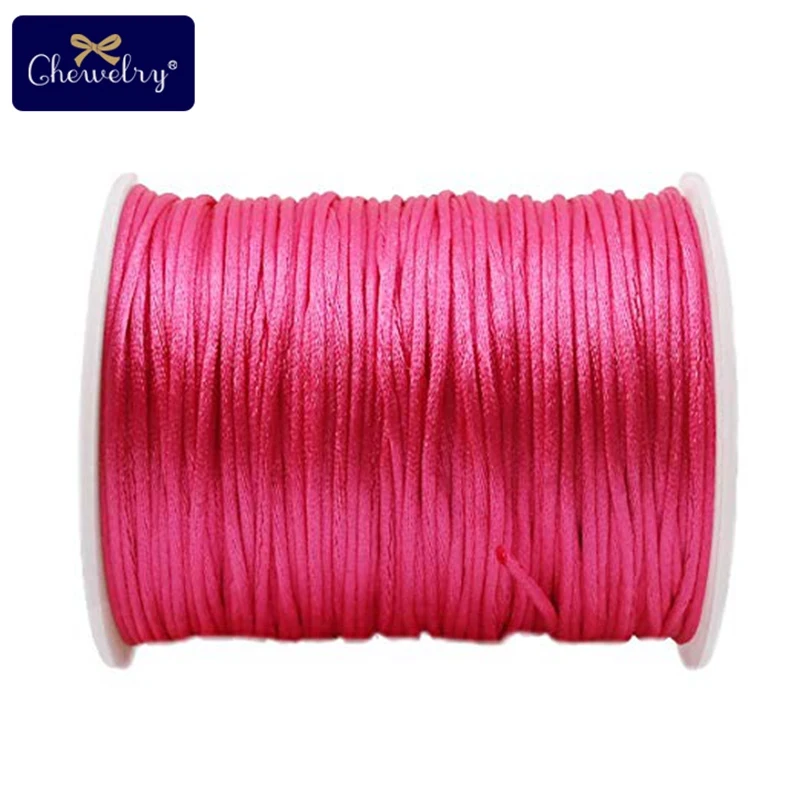 1pc 1mm 80m Satin Silk Rope Nylon Cord Colorful Baby Teether Accessories Teething Necklace Rattail Cord DIY Tool Toys Baby