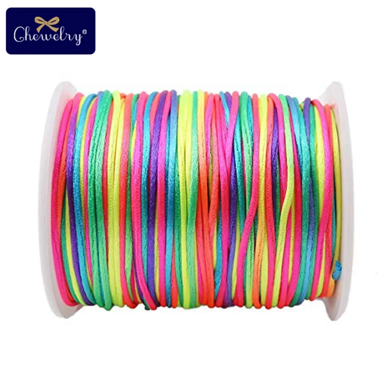 1pc 1mm 80m Satin Silk Rope Nylon Cord Colorful Baby Teether Accessories Teething Necklace Rattail Cord DIY Tool Toys Baby