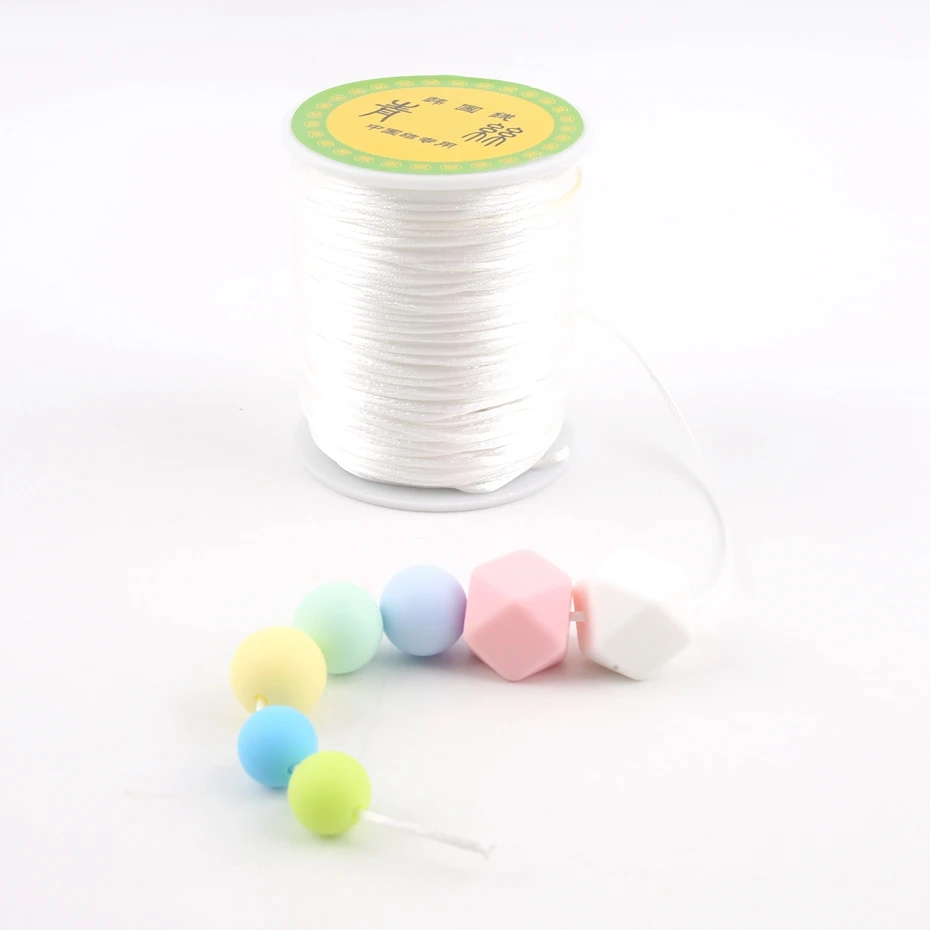 1pc 1mm 80m Satin Silk Rope Nylon Cord Colorful Baby Teether Accessories Teething Necklace Rattail Cord DIY Tool Toys Baby