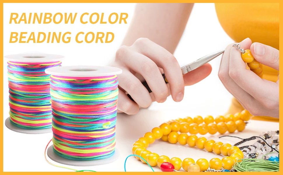 1pc 1mm 80m Satin Silk Rope Nylon Cord Colorful Baby Teether Accessories Teething Necklace Rattail Cord DIY Tool Toys Baby