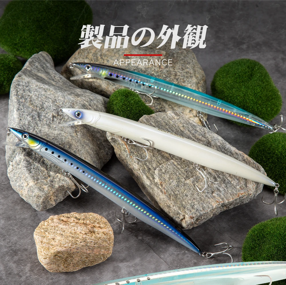 Hunthouse Sandeel Minnow Lures 143mm/14g 173mm/23g 208mm/33g Artificial Jerkbait Wobbler Long Casting Stickbait Trout Pesca Fish