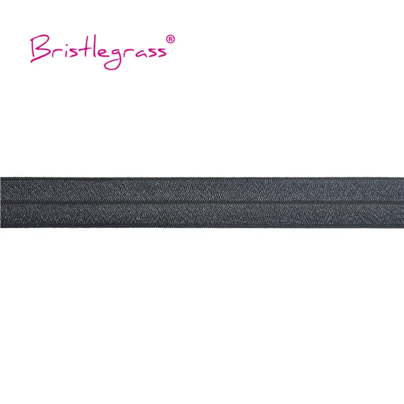 BRISTLEGRASS 2 5 10 Yard 1" 25mm Solid Shiny FOE Fold Over Elastics Spandex Satin Band Headband Underwear Dress Sewing Lace Trim