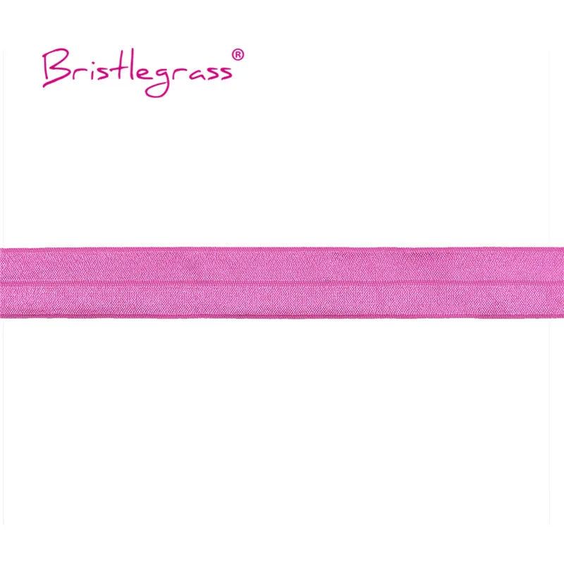 BRISTLEGRASS 2 5 10 Yard 1" 25mm Solid Shiny FOE Fold Over Elastics Spandex Satin Band Headband Underwear Dress Sewing Lace Trim