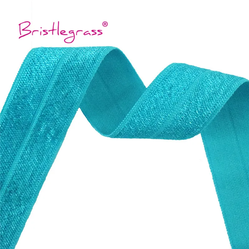 BRISTLEGRASS 2 5 10 Yard 1" 25mm Solid Shiny FOE Fold Over Elastics Spandex Satin Band Headband Underwear Dress Sewing Lace Trim
