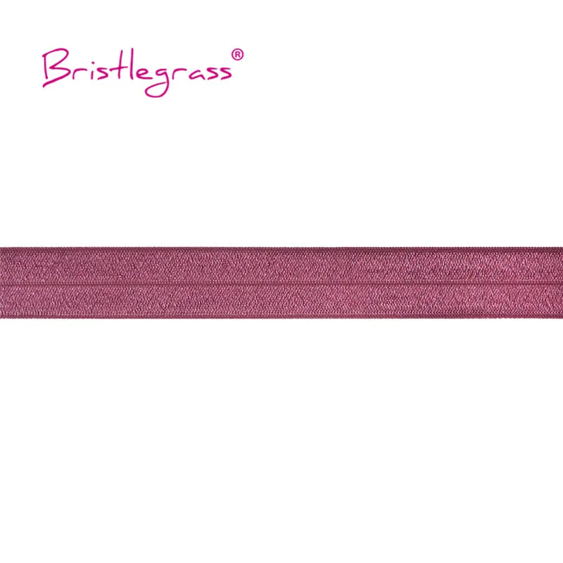 BRISTLEGRASS 2 5 10 Yard 1" 25mm Solid Shiny FOE Fold Over Elastics Spandex Satin Band Headband Underwear Dress Sewing Lace Trim