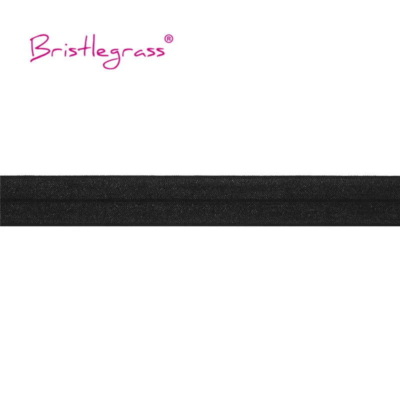 BRISTLEGRASS 2 5 10 Yard 1" 25mm Solid Shiny FOE Fold Over Elastics Spandex Satin Band Headband Underwear Dress Sewing Lace Trim