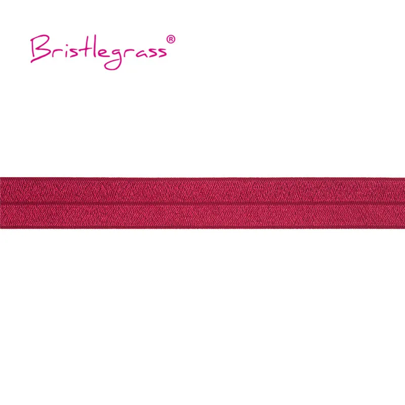 BRISTLEGRASS 2 5 10 Yard 1" 25mm Solid Shiny FOE Fold Over Elastics Spandex Satin Band Headband Underwear Dress Sewing Lace Trim