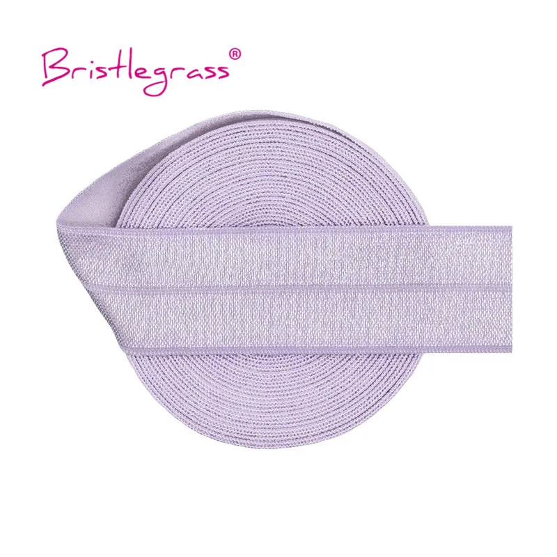 BRISTLEGRASS 2 5 10 Yard 1" 25mm Solid Shiny FOE Fold Over Elastics Spandex Satin Band Headband Underwear Dress Sewing Lace Trim
