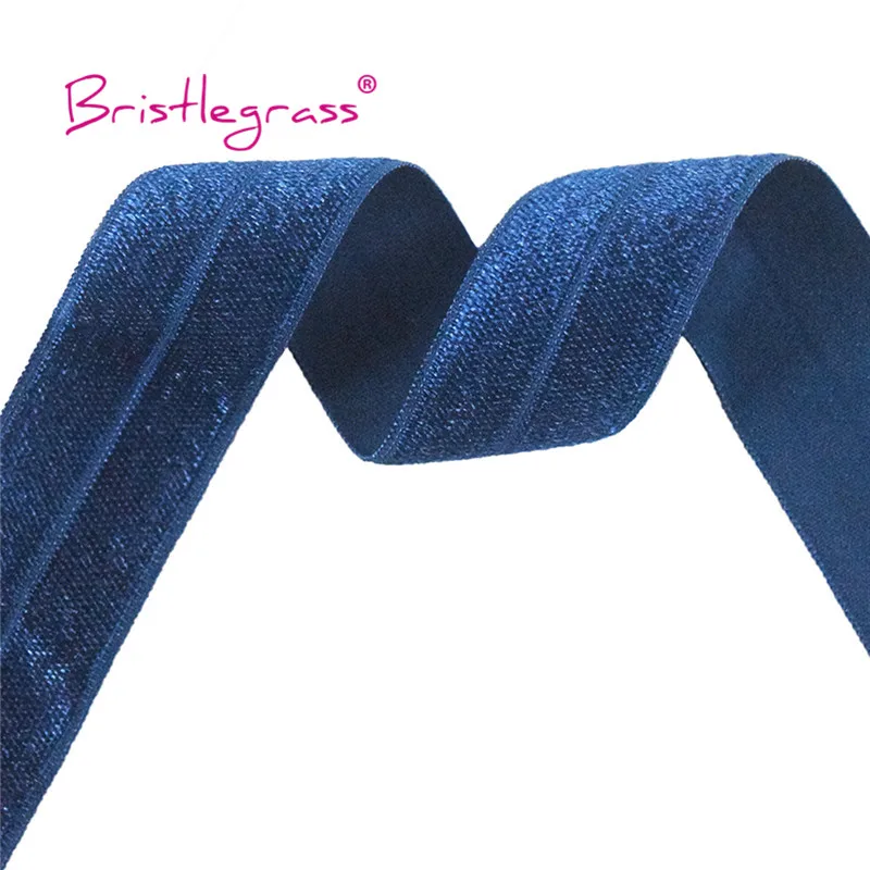 BRISTLEGRASS 2 5 10 Yard 1" 25mm Solid Shiny FOE Fold Over Elastics Spandex Satin Band Headband Underwear Dress Sewing Lace Trim