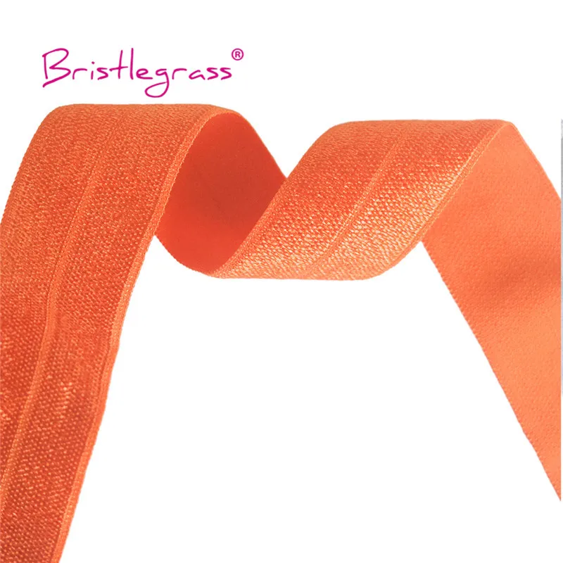 BRISTLEGRASS 2 5 10 Yard 1" 25mm Solid Shiny FOE Fold Over Elastics Spandex Satin Band Headband Underwear Dress Sewing Lace Trim