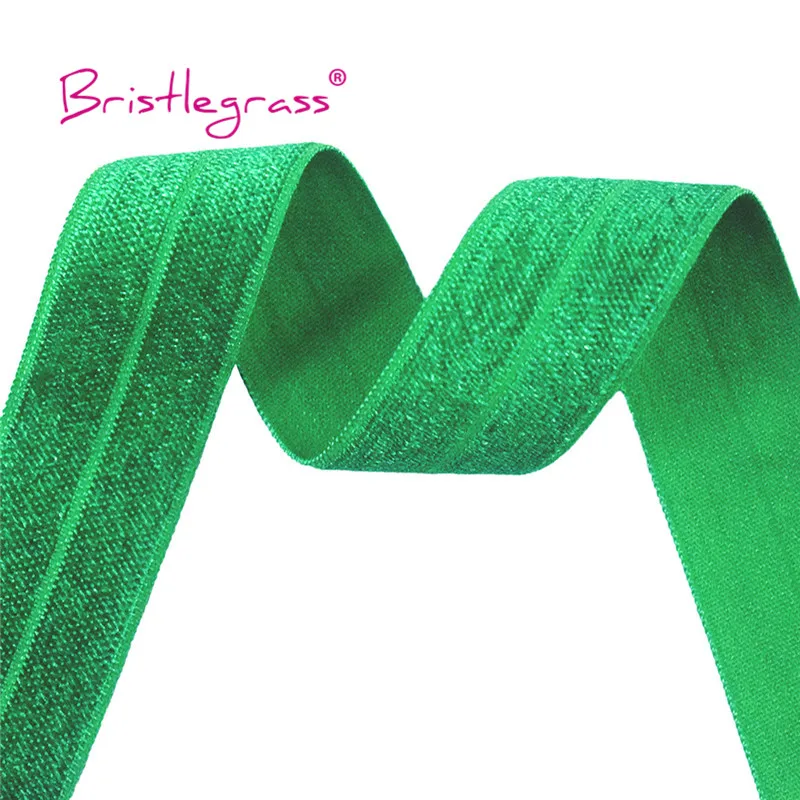 BRISTLEGRASS 2 5 10 Yard 1" 25mm Solid Shiny FOE Fold Over Elastics Spandex Satin Band Headband Underwear Dress Sewing Lace Trim