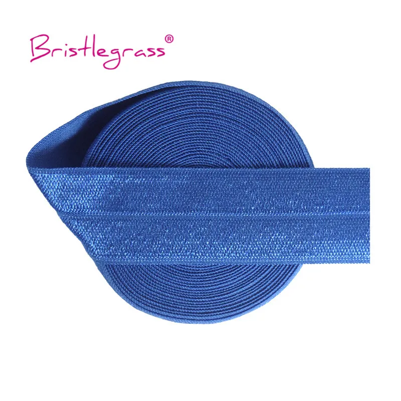BRISTLEGRASS 2 5 10 Yard 1" 25mm Solid Shiny FOE Fold Over Elastics Spandex Satin Band Headband Underwear Dress Sewing Lace Trim