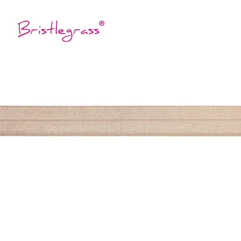 BRISTLEGRASS 2 5 10 Yard 1" 25mm Solid Shiny FOE Fold Over Elastics Spandex Satin Band Headband Underwear Dress Sewing Lace Trim