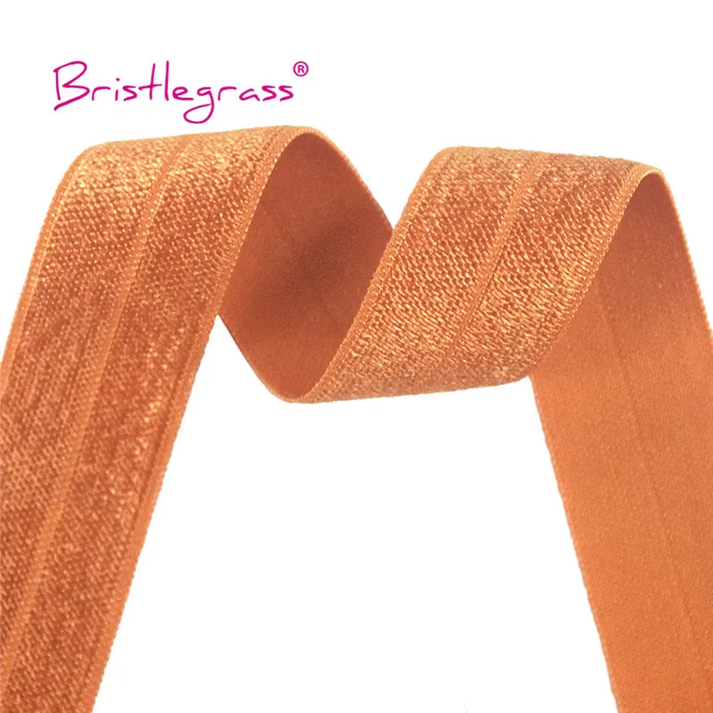 BRISTLEGRASS 2 5 10 Yard 1" 25mm Solid Shiny FOE Fold Over Elastics Spandex Satin Band Headband Underwear Dress Sewing Lace Trim