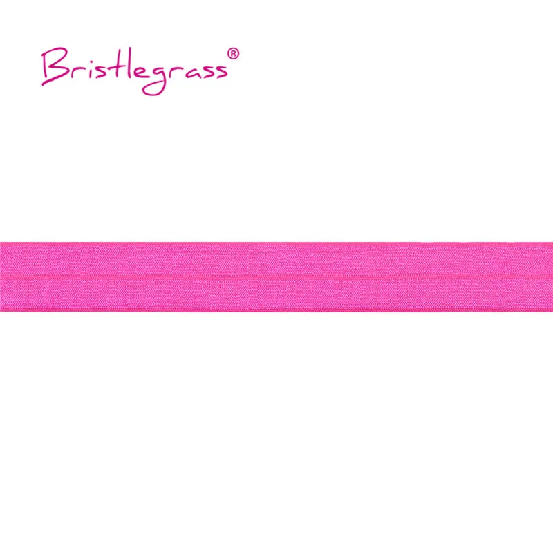 BRISTLEGRASS 2 5 10 Yard 1" 25mm Solid Shiny FOE Fold Over Elastics Spandex Satin Band Headband Underwear Dress Sewing Lace Trim