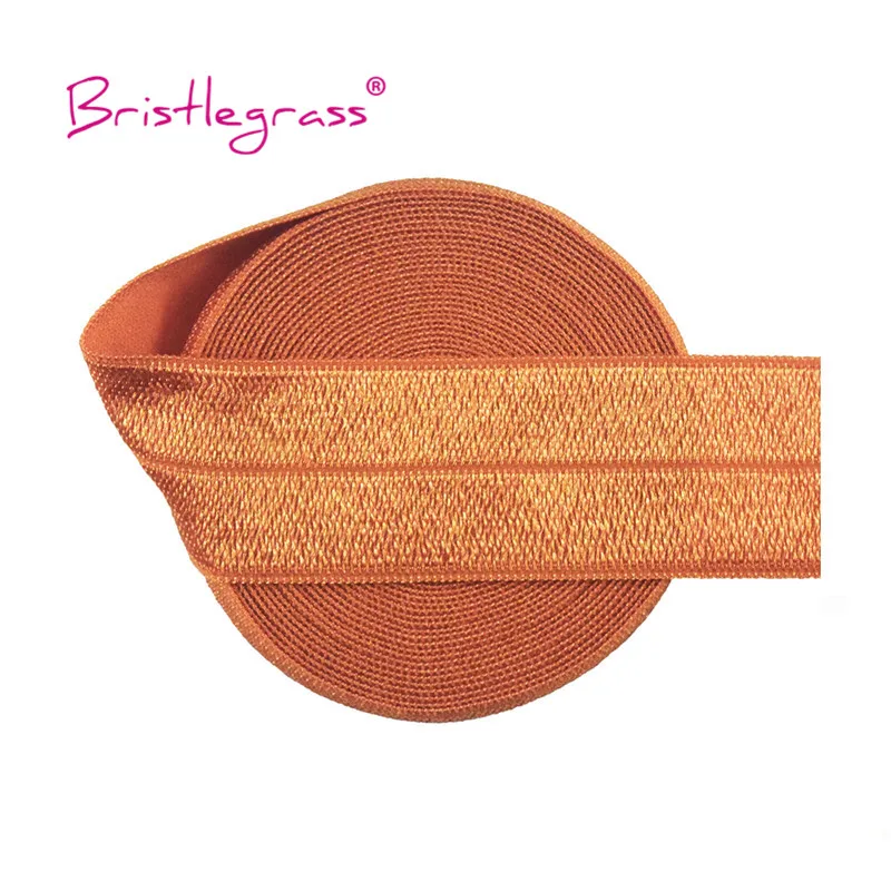 BRISTLEGRASS 2 5 10 Yard 1" 25mm Solid Shiny FOE Fold Over Elastics Spandex Satin Band Headband Underwear Dress Sewing Lace Trim