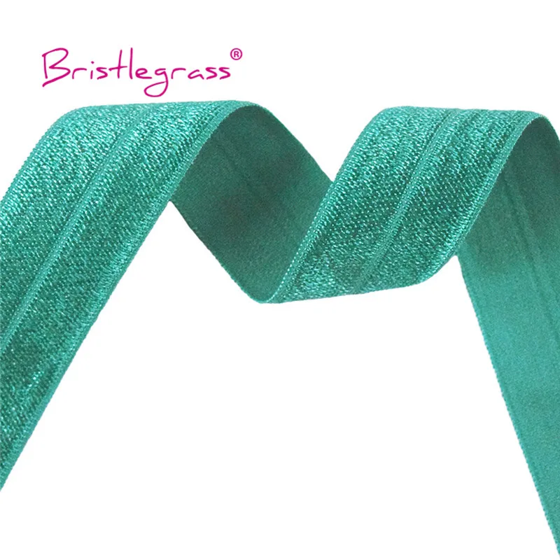 BRISTLEGRASS 2 5 10 Yard 1" 25mm Solid Shiny FOE Fold Over Elastics Spandex Satin Band Headband Underwear Dress Sewing Lace Trim
