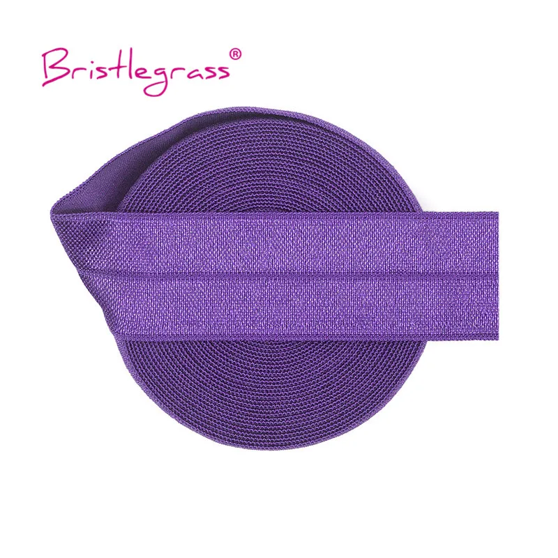 BRISTLEGRASS 2 5 10 Yard 1" 25mm Solid Shiny FOE Fold Over Elastics Spandex Satin Band Headband Underwear Dress Sewing Lace Trim