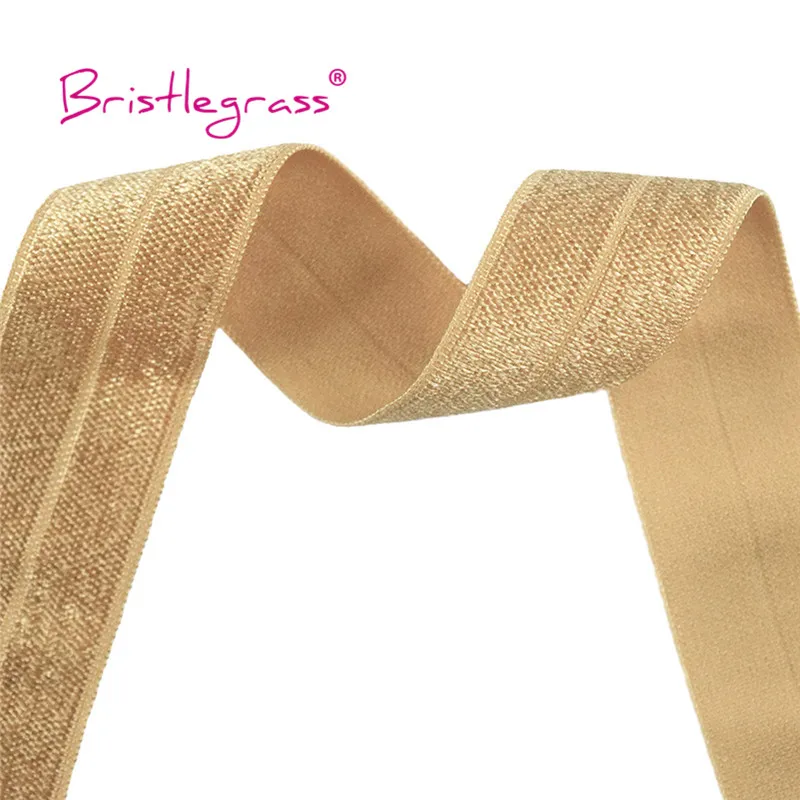 BRISTLEGRASS 2 5 10 Yard 1" 25mm Solid Shiny FOE Fold Over Elastics Spandex Satin Band Headband Underwear Dress Sewing Lace Trim