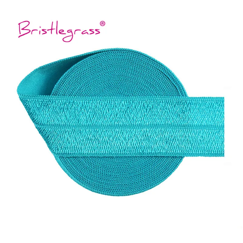 BRISTLEGRASS 2 5 10 Yard 1" 25mm Solid Shiny FOE Fold Over Elastics Spandex Satin Band Headband Underwear Dress Sewing Lace Trim