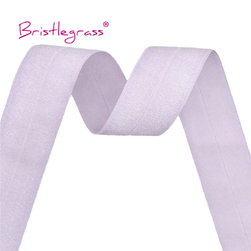 BRISTLEGRASS 2 5 10 Yard 1" 25mm Solid Shiny FOE Fold Over Elastics Spandex Satin Band Headband Underwear Dress Sewing Lace Trim