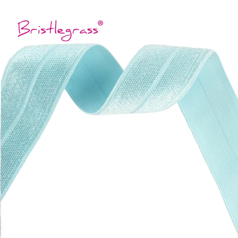 BRISTLEGRASS 2 5 10 Yard 1" 25mm Solid Shiny FOE Fold Over Elastics Spandex Satin Band Headband Underwear Dress Sewing Lace Trim