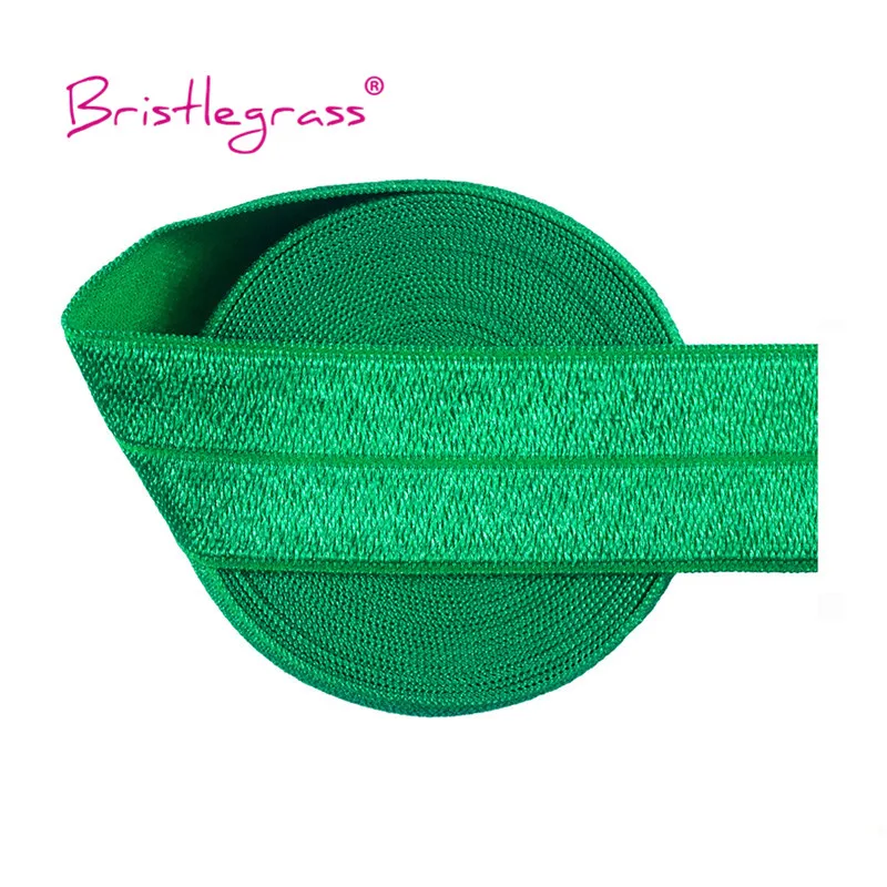BRISTLEGRASS 2 5 10 Yard 1" 25mm Solid Shiny FOE Fold Over Elastics Spandex Satin Band Headband Underwear Dress Sewing Lace Trim