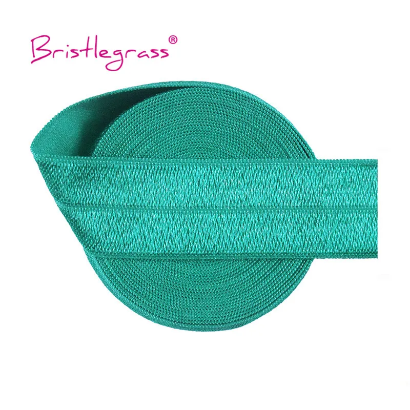 BRISTLEGRASS 2 5 10 Yard 1" 25mm Solid Shiny FOE Fold Over Elastics Spandex Satin Band Headband Underwear Dress Sewing Lace Trim