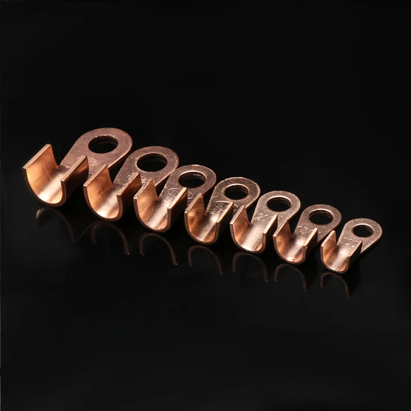 Copper Battery Cable Connector Terminal Open Lugs Wire Terminals Crimp Splice OT Type 3A 5A 10A 20A 30A 40A 50A 60A 80A