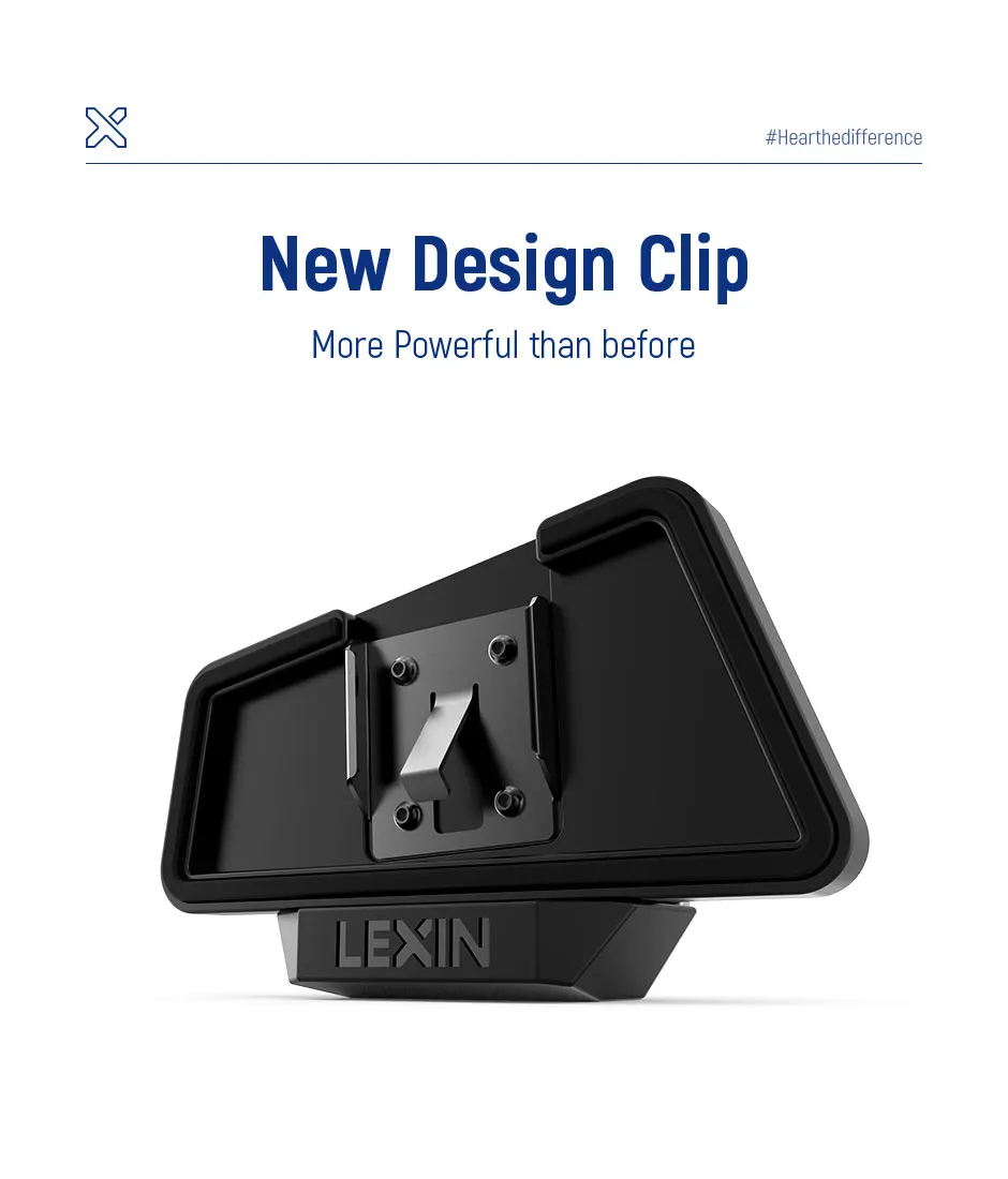 Lexin Brand Moto Intercom Headset and Metal Clip Accessories for LX-B4FM Pro Bluetooth Headset Intercom Plug