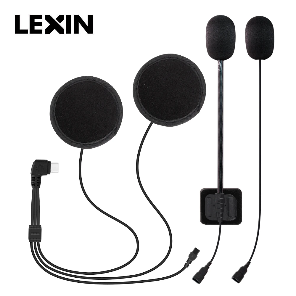 Lexin Brand Moto Intercom Headset and Metal Clip Accessories for LX-B4FM Pro Bluetooth Headset Intercom Plug