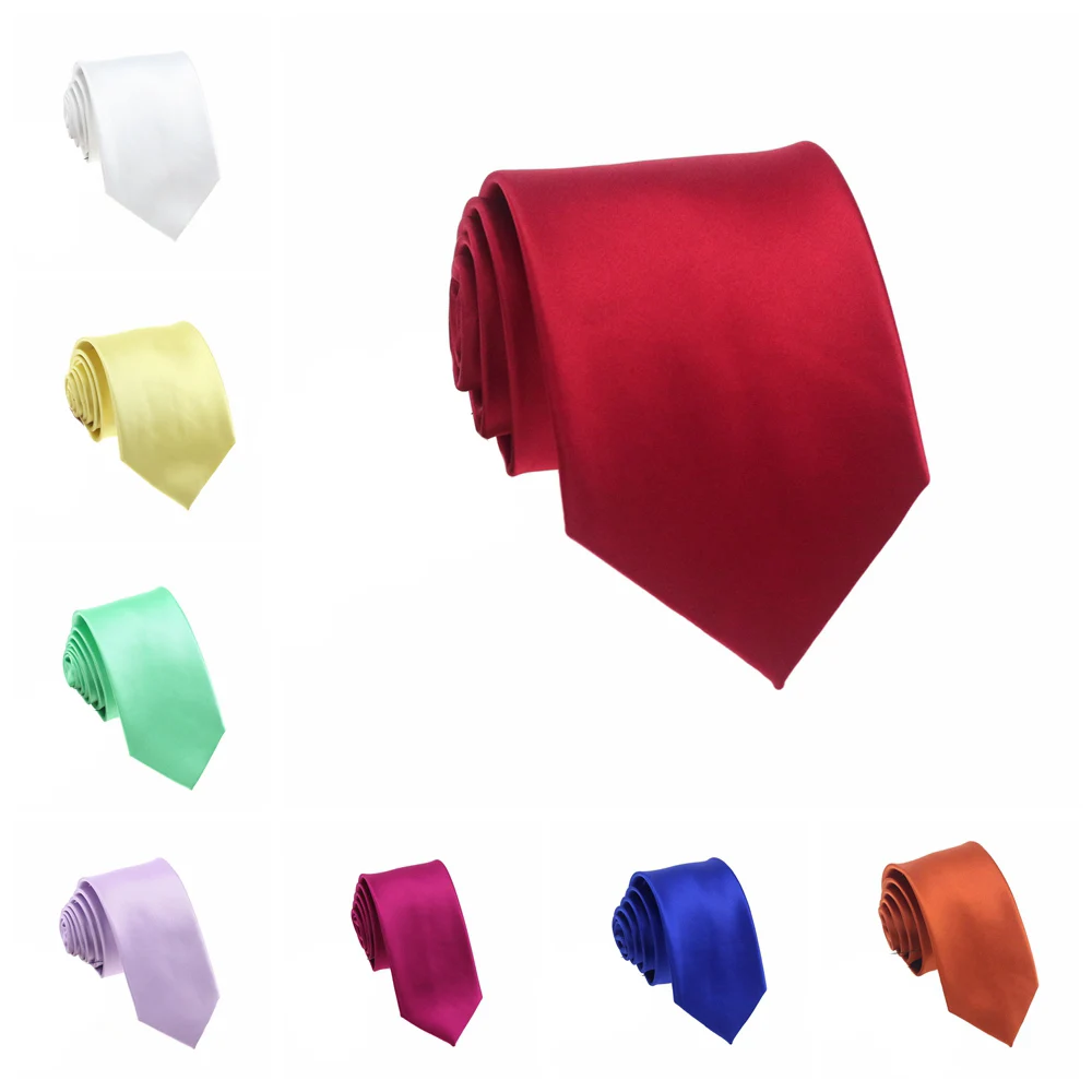 Wholesale Suit White Necktie Men Waterproof Polyester Material Wedding Gift Tie Male Solid Color Formal Neck Tie Accessories