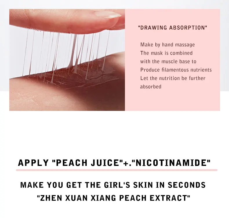 7pcs Peach Niacinamide Sleeping Mask Shrink Pore Brush Mask Moisturizing Disposable Mask Skin Care Improve Roughness & Brighten