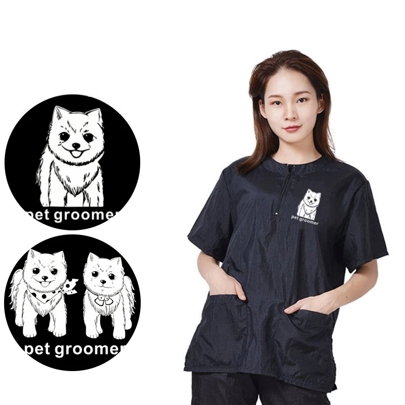 Waterproof Work Clothe Pet Groomer Uniforms Pet Dog Grooming Clothing Non Stick Hair Pet Shop Smock Pet Cleaning Care Workwear